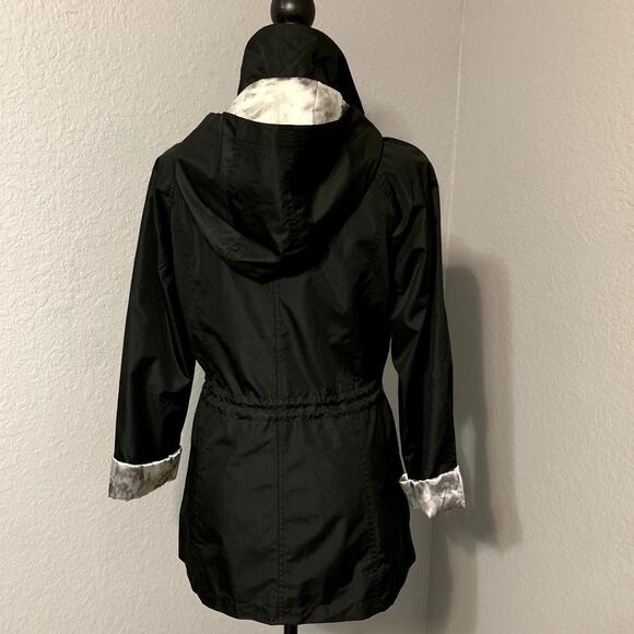 Dennis Basso Anorak Jacket water resistant w/detachable hood, Black Size XXS - Picture 3 of 10